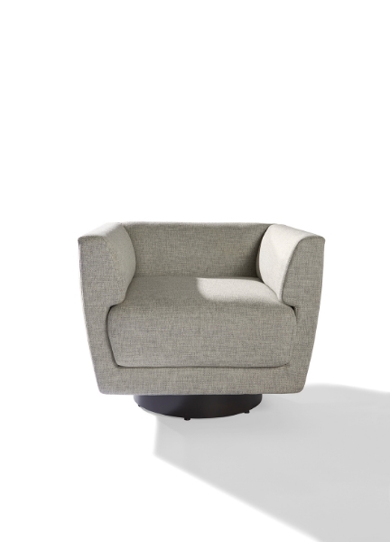 VERONA SWIVEL CHAIR WITH WOOD BASE FRONT VIEW